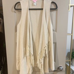 Lily Pulitzer Andella Sweater Vest in Sand Dune M